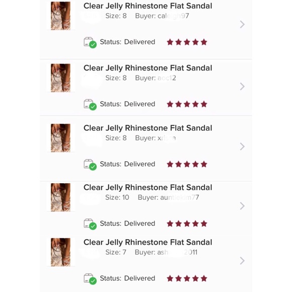 Black Jelly Rhinestone Flat Sandals - Picture 7 of 7